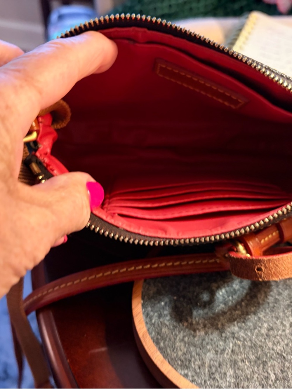 Chocolate Brown and Brown Crossbody Shoulder Bag-Dooney & Bourne - Picture 2 of 5